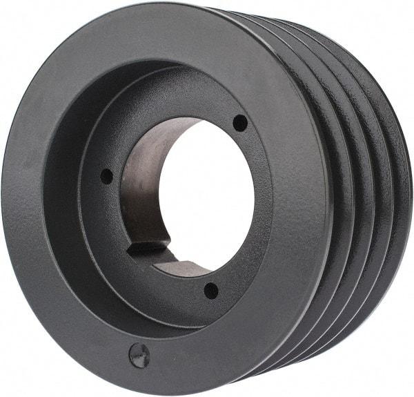 Browning - 4 Groove, 5/8 to 2-1/4 Bore Diam, 6.08" Outside Diam, QD Bushed V Belt Sheave - 5.9 5V Diam Belt Pitch - Apex Tool & Supply