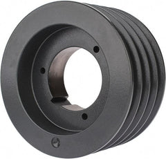 Browning - 4 Groove, 5/8 to 2-1/4 Bore Diam, 6.08" Outside Diam, QD Bushed V Belt Sheave - 5.9 5V Diam Belt Pitch - Apex Tool & Supply