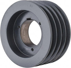 Browning - 4 Groove, 5/8 to 2-1/4 Bore Diam, 6.28" Outside Diam, QD Bushed V Belt Sheave - 6.1 5V Diam Belt Pitch - Apex Tool & Supply