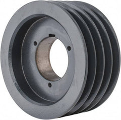 Browning - 4 Groove, 5/8 to 2-1/4 Bore Diam, 6.88" Outside Diam, QD Bushed V Belt Sheave - 6.7 5V Diam Belt Pitch - Apex Tool & Supply