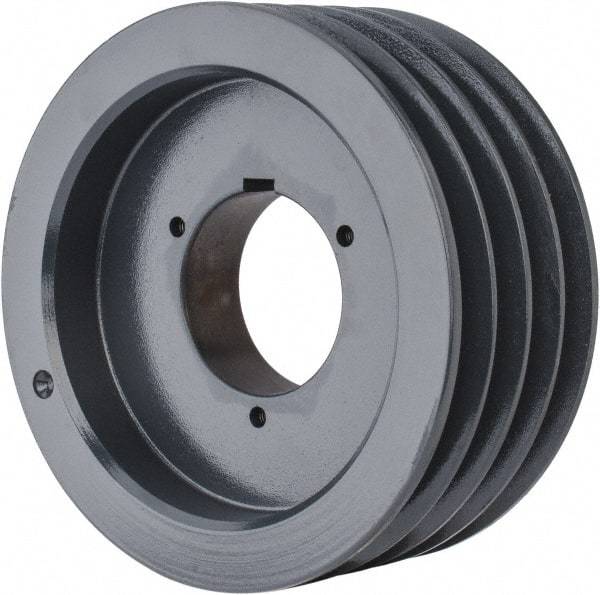 Browning - 4 Groove, 5/8 to 2-1/4 Bore Diam, 7.28" Outside Diam, QD Bushed V Belt Sheave - 7.1 5V Diam Belt Pitch - Apex Tool & Supply