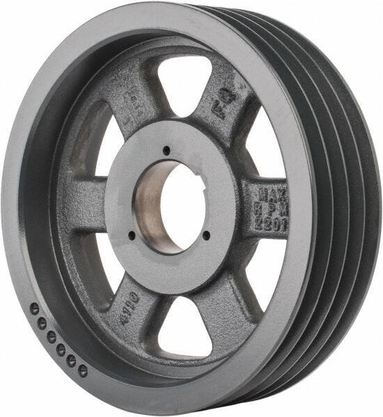 Browning - 4 Groove, 5/8 to 2-1/4 Bore Diam, 11.28" Outside Diam, QD Bushed V Belt Sheave - 11.1 5V Diam Belt Pitch - Apex Tool & Supply