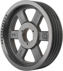 Browning - 4 Groove, 5/8 to 2-1/4 Bore Diam, 12.68" Outside Diam, QD Bushed V Belt Sheave - 12.5 5V Diam Belt Pitch - Apex Tool & Supply