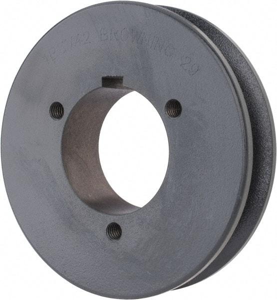 Browning - 1 Groove, 1/2 to 2-7/16 Bore Diam, 4.48" Outside Diam, QD Bushed V Belt Sheave - 4.3 5V Diam Belt Pitch - Apex Tool & Supply