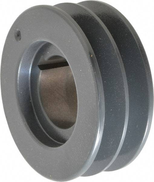 Browning - 2 Groove, 1/2 to 2-7/16 Bore Diam, 4.48" Outside Diam, QD Bushed V Belt Sheave - 4.3 5V Diam Belt Pitch - Apex Tool & Supply