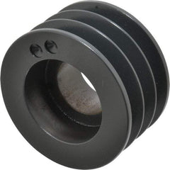 Browning - 3 Groove, 1/2 to 2-7/16 Bore Diam, 4.48" Outside Diam, QD Bushed V Belt Sheave - 4.3 5V Diam Belt Pitch - Apex Tool & Supply