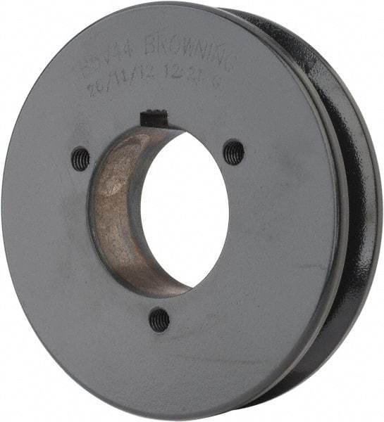 Browning - 1 Groove, 1/2 to 2-7/16 Bore Diam, 4.68" Outside Diam, QD Bushed V Belt Sheave - 4.5 5V Diam Belt Pitch - Apex Tool & Supply