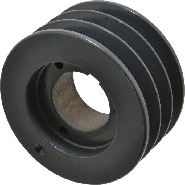 Browning - 3 Groove, 1/2 to 2-7/16 Bore Diam, 4.68" Outside Diam, QD Bushed V Belt Sheave - 4.5 5V Diam Belt Pitch - Apex Tool & Supply