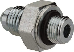 Voss - 7/16-20 x 1/8 Male Thread, Zinc Plated Carbon Steel Industrial Pipe Adapter - MJIC x MBSPP - Apex Tool & Supply