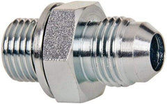 Voss - 9/16-18 x 1/4 Male Thread, Zinc Plated Carbon Steel Industrial Pipe Adapter - MJIC x MBSPP - Apex Tool & Supply