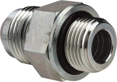 Voss - 3/4-16 x 3/8 Male Thread, Zinc Plated Carbon Steel Industrial Pipe Adapter - MJIC x MBSPP - Apex Tool & Supply