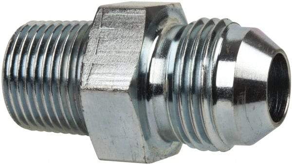 Voss - 3/4-16 x 3/8 Male Thread, Zinc Plated Carbon Steel Industrial Pipe Adapter - MJIC x MBSPT - Apex Tool & Supply