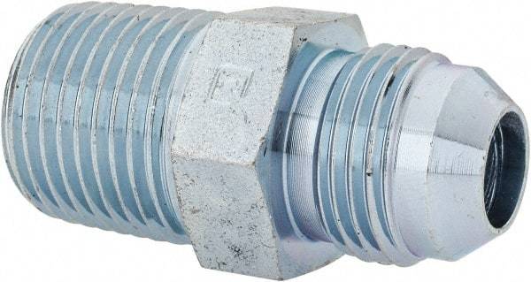 Voss - 3/4-16 x 1/2 Male Thread, Zinc Plated Carbon Steel Industrial Pipe Adapter - MJIC x MBSPT - Apex Tool & Supply
