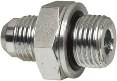 Voss - 9/16-18 x M16x1.5 Male Thread, Zinc Plated Carbon Steel Industrial Pipe Adapter - MJIC x Male Metric - Apex Tool & Supply