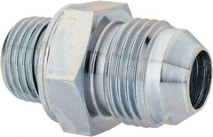 Voss - 3/4-16 x M16x1.5 Male Thread, Zinc Plated Carbon Steel Industrial Pipe Adapter - MJIC x Male Metric - Apex Tool & Supply