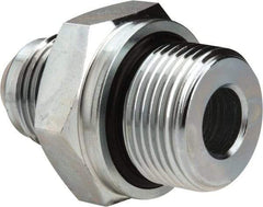 Voss - 3/4-16 x M22x1.5 Male Thread, Zinc Plated Carbon Steel Industrial Pipe Adapter - MJIC x Male Metric - Apex Tool & Supply