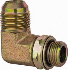 Voss - 1-1/16 - 12 x M22x1.5 Male Thread, Zinc Plated Carbon Steel Industrial Pipe 90° Elbow Adapter - MJIC x Male Metric - Apex Tool & Supply