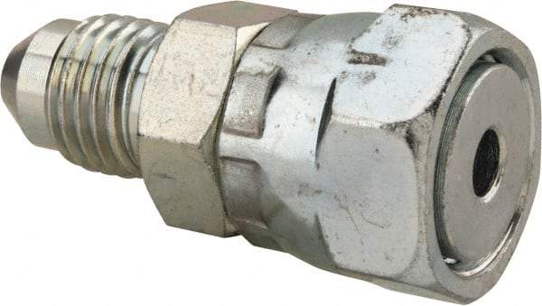 Voss - 7/16-20 Male Thread x 9/16-18 Female Thread, Zinc Plated Carbon Steel Industrial Pipe Adapter - MJIC x FORFS - Apex Tool & Supply
