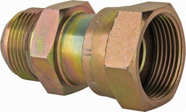 Voss - 1-15/16 - 12 Male Thread x 1-7/16 - 12 Female Thread, Zinc Plated Carbon Steel Industrial Pipe Adapter - MJIC x FORFS - Apex Tool & Supply