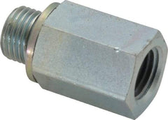 Voss - 1/4 Male Thread x 1/4 Female Thread, Zinc Plated Carbon Steel Industrial Pipe Adapter - MBSPP x FNPT - Apex Tool & Supply