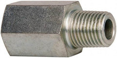 Voss - 1/4 Male Thread x 1/4 Female Thread, Zinc Plated Carbon Steel Industrial Pipe Adapter - MBSPT x FNPT - Apex Tool & Supply