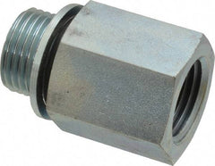 Voss - 1/2 Male Thread x 1/2 Female Thread, Zinc Plated Carbon Steel Industrial Pipe Adapter - MBSPP x FNPT - Apex Tool & Supply