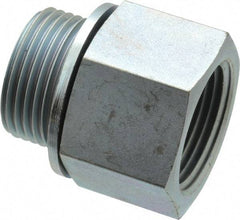 Voss - 1 Male Thread x 1 Female Thread, Zinc Plated Carbon Steel Industrial Pipe Adapter - MBSPP x FNPT - Apex Tool & Supply