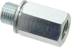 Voss - M10x1 Male Thread x 1/8 Female Thread, Zinc Plated Carbon Steel Industrial Pipe Adapter - Male Metric x FNPT - Apex Tool & Supply