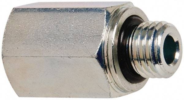 Voss - M12x1.5 Male Thread x 1/4 Female Thread, Zinc Plated Carbon Steel Industrial Pipe Adapter - Male Metric x FNPT - Apex Tool & Supply