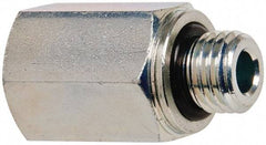 Voss - M12x1.5 Male Thread x 1/4 Female Thread, Zinc Plated Carbon Steel Industrial Pipe Adapter - Male Metric x FNPT - Apex Tool & Supply
