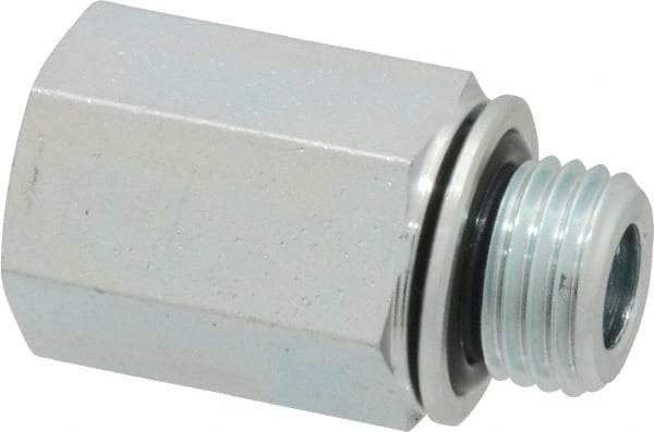 Voss - M14x1.5 Male Thread x 1/4 Female Thread, Zinc Plated Carbon Steel Industrial Pipe Adapter - Male Metric x FNPT - Apex Tool & Supply