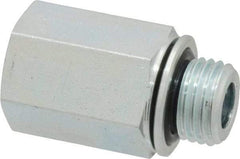 Voss - M14x1.5 Male Thread x 1/4 Female Thread, Zinc Plated Carbon Steel Industrial Pipe Adapter - Male Metric x FNPT - Apex Tool & Supply