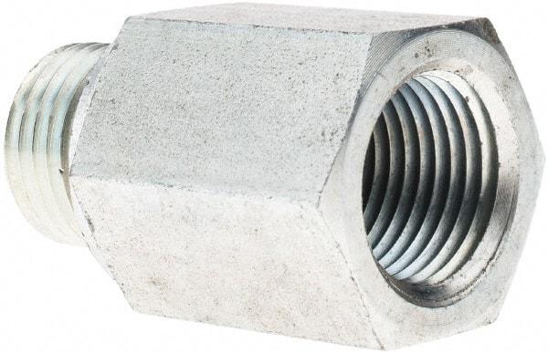 Voss - M16x1.5 Male Thread x 3/8 Female Thread, Zinc Plated Carbon Steel Industrial Pipe Adapter - Male Metric x FNPT - Apex Tool & Supply