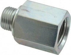 Voss - M16x1.5 Male Thread x 1/2 Female Thread, Zinc Plated Carbon Steel Industrial Pipe Adapter - Male Metric x FNPT - Apex Tool & Supply