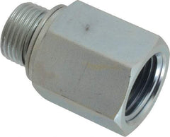 Voss - M18x1.5 Male Thread x 1/2 Female Thread, Zinc Plated Carbon Steel Industrial Pipe Adapter - Male Metric x FNPT - Apex Tool & Supply