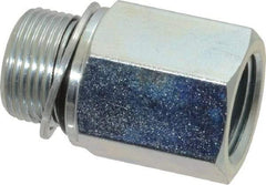 Voss - M22x1.5 Male Thread x 1/2 Female Thread, Zinc Plated Carbon Steel Industrial Pipe Adapter - Male Metric x FNPT - Apex Tool & Supply