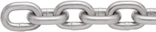 Peerless Chain - 4500 Lbs. Load Capacity, Low Carbon Steel Proof Coil Chain - Cut to Length, 3 Grade, 1.559 Inch Inside Long x 0.81 Inch Inside Wide - Apex Tool & Supply