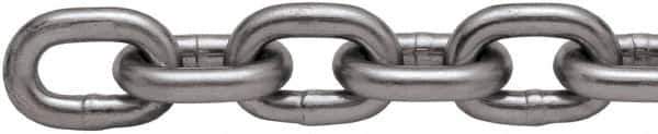 Peerless Chain - 5/8" Welded Proof Coil Chain - 6,900 Lb Capacity, Grade 30, Cut to Length, Low Carbon Steel, Standard Finish - Apex Tool & Supply
