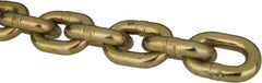 Peerless Chain - 3/8" Welded Transport Chain - 6,600 Lb Capacity, Grade 70, Cut to Length, Carbon Steel, Yellow Zinc Finish - Apex Tool & Supply