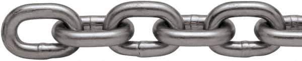 Peerless Chain - 150 Ft. Long, 2600 Lbs. Load Capacity, Carbon Steel High Test Chain - 4 Grade, 0.98 Inch Inside Long x 0.409 Inch Inside Wide - Apex Tool & Supply