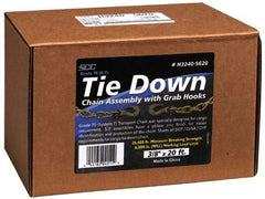 Peerless Chain - 5/16" Welded Tie Down Chain - 3,900 Lb Capacity, Grade 43, 20' Long, High Grade Carbon Steel, Self-Colored Finish - Apex Tool & Supply