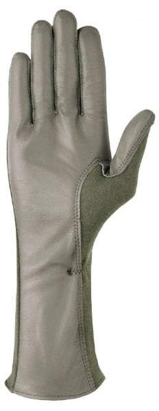 Ansell - Size S (7) Leather Military Work Gloves - For General Purpose, Uncoated, Full Fingered, Tan, Paired - Apex Tool & Supply