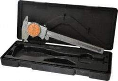 Mitutoyo - 0mm to 6" Range, 0.001" Graduation, 0.1" per Revolution, Dial Caliper - Orange Face, 1-9/16" Jaw Length, Accurate to 0.0010" - Apex Tool & Supply