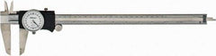 Mitutoyo - 0" to 12" Range, 0.001" Graduation, 0.2" per Revolution, Dial Caliper - White Face, 2-1/2" Jaw Length, Accurate to 0.0020" - Apex Tool & Supply