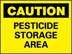 NMC - "Caution - Pesticide Storage Area", 7" Long x 10" Wide, Rigid Plastic Safety Sign - Rectangle, 0.05" Thick, Use for Hazardous Materials - Apex Tool & Supply