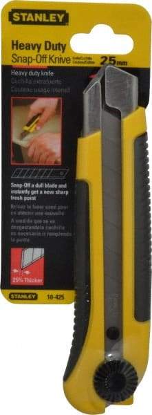 Stanley - Snap Utility Knife - 5-7/16" Blade, Yellow & Black ABS/Rubber Handle, 1 Blade Included - Apex Tool & Supply