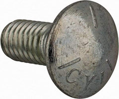 Value Collection - 7/16-14 UNC 1" Length Under Head, Standard Square Neck, Carriage Bolt - Grade 5 Steel, Zinc-Plated Finish - Apex Tool & Supply
