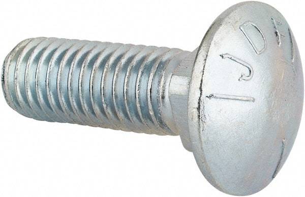 Value Collection - 1/2-13 UNC 1-1/2" Length Under Head, Standard Square Neck, Carriage Bolt - Grade 5 Steel, Zinc-Plated Finish - Apex Tool & Supply