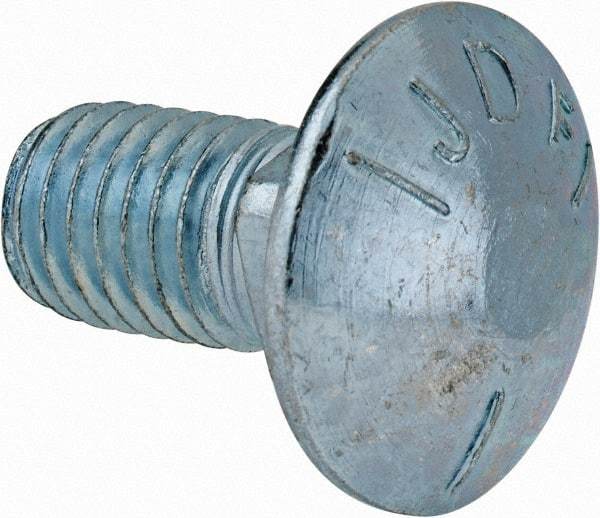 Value Collection - 1/2-13 UNC 1" Length Under Head, Standard Square Neck, Carriage Bolt - Grade 5 Steel, Zinc-Plated Finish - Apex Tool & Supply