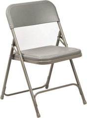 NPS - 18-3/4" Wide x 16-1/4" Deep x 29-3/4" High, Steel Folding Chair with Plastic Seat & Back - Gray with Gray Frame - Apex Tool & Supply